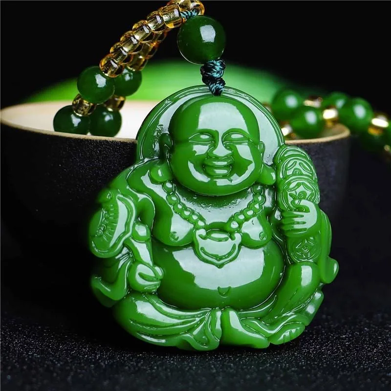 Jewelry & Watches Sp Z Oo Opinie - Cinese Verde Giada Buddha Maitreya Collana