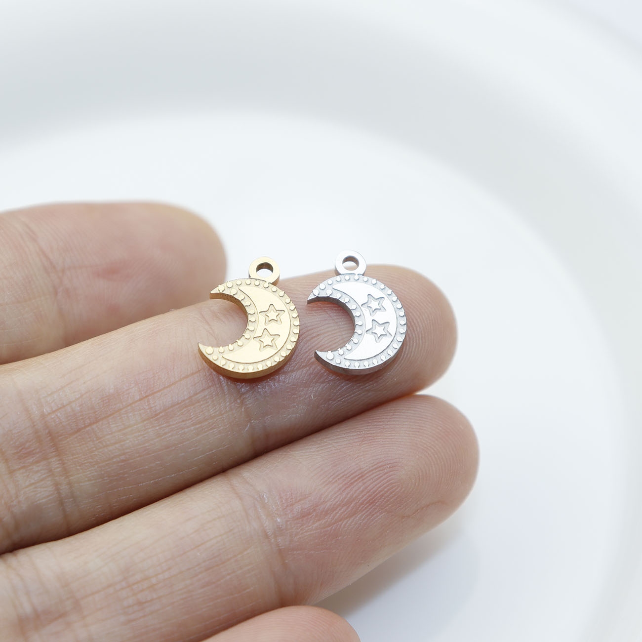 Moon Star Earrings - 5 pezzi in acciaio inossidabile luna