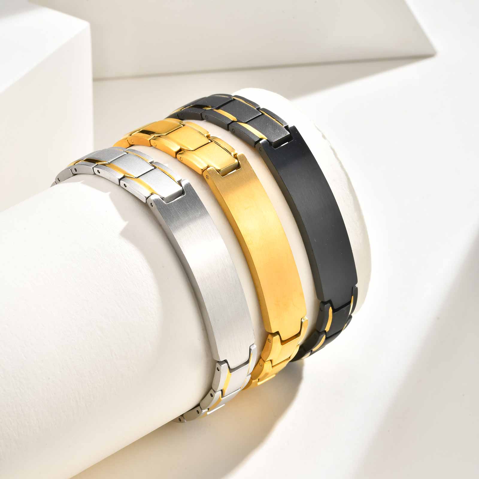 Jewelry Watches For Men - Bracciale da uomo con testo inciso