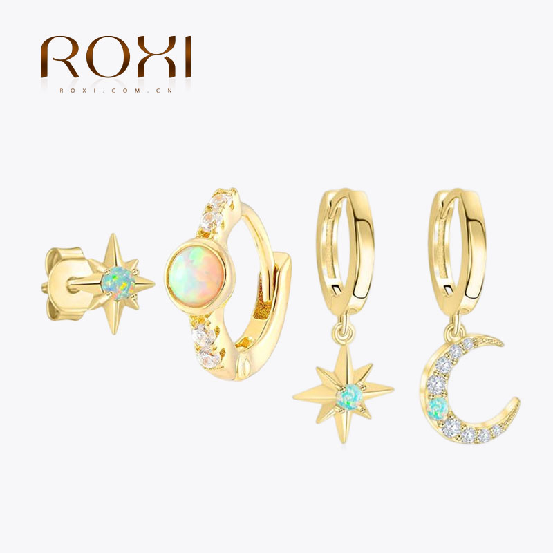 Opal Earrings Dangle - ROXI S925 Sterling Silver Opale Naturale