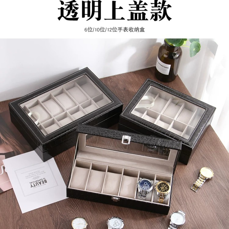 Jewelry Box With Watches - Scatola Porta Orologi in Pelle Europea,