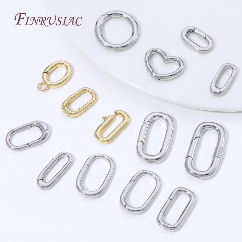 Gold Plated Ring - Chiusure a molla ovali placcate in
