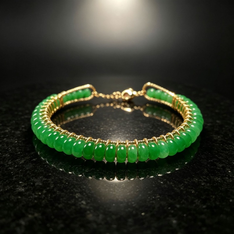 Charm Bracelet Beads - Braccialetti con perline di giada blu