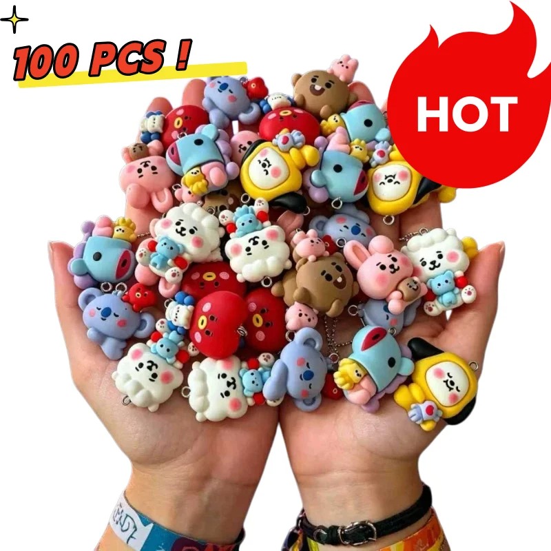 Charm Bracelet Beads - 7 pezzi di ciondoli in resina