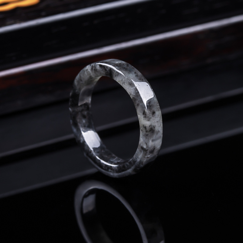 Jewelry & Watches Sp Z Oo Opinie - Anello in giadeite nera naturale di