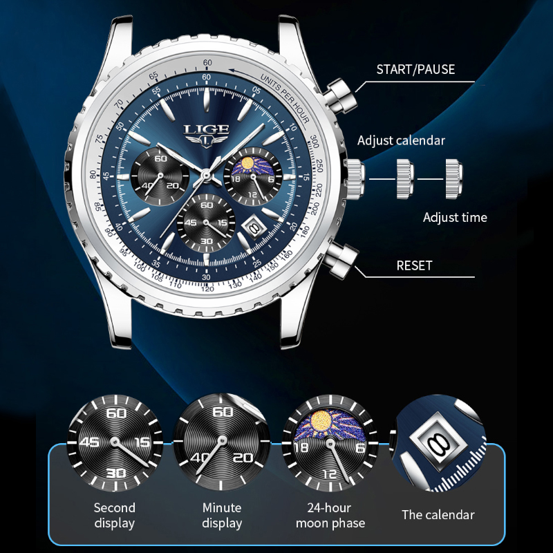 LIGE Brand Luxury Quartz Man W - Jewelry Inspired Watches recensione e prezzo