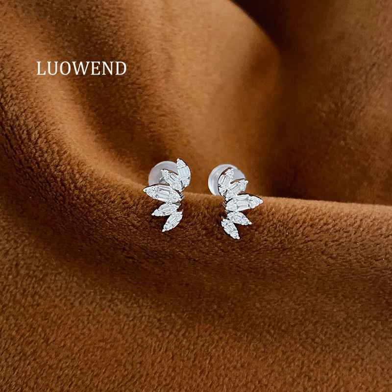 LUOWEND Orecchini in oro bianc - Diamond Stud Earrings recensione e prezzo