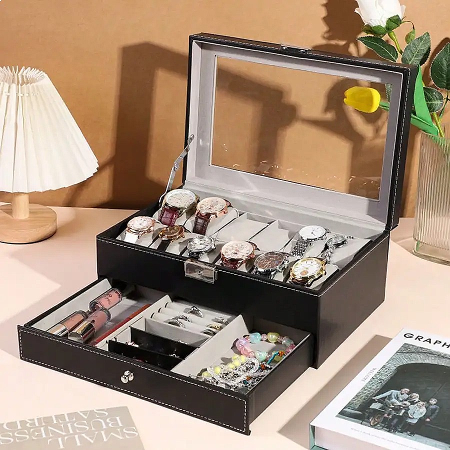 Scatola per orologi con 12 sco - Jewelry Box With Watches recensione e prezzo